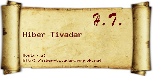 Hiber Tivadar névjegykártya